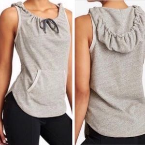 Athleta Kanga Light Grey Sleeveless Hoodie Size S